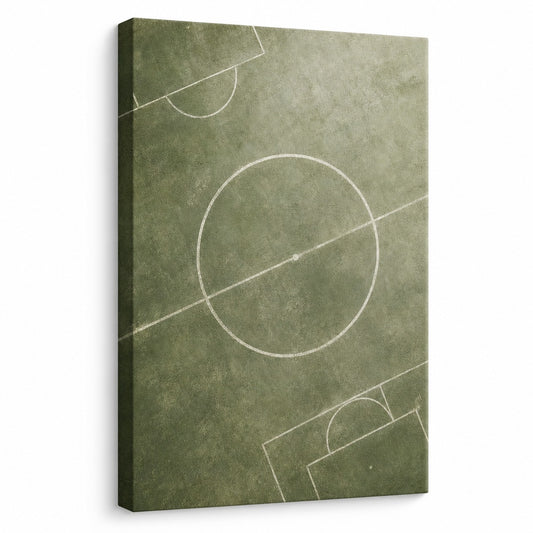 Morandi Green Pitch Geometry Canvas Painting Wall Decor - soccer canvas wall art by AUSJOJO
