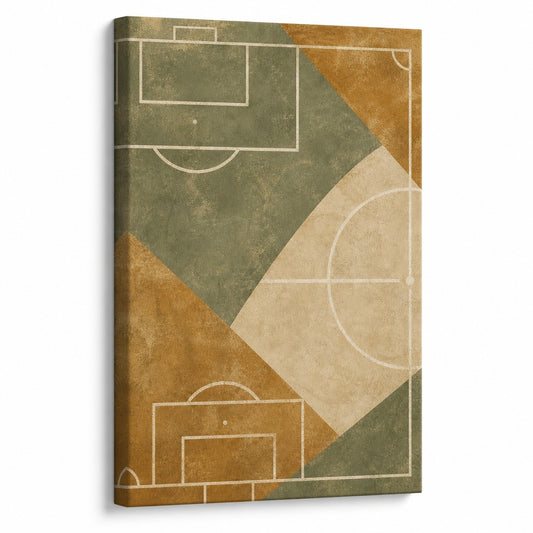 Ochre Sage Pitch Geometry Modern Canvas Painting Wall Decor - modern wall decor by AUSJOJO