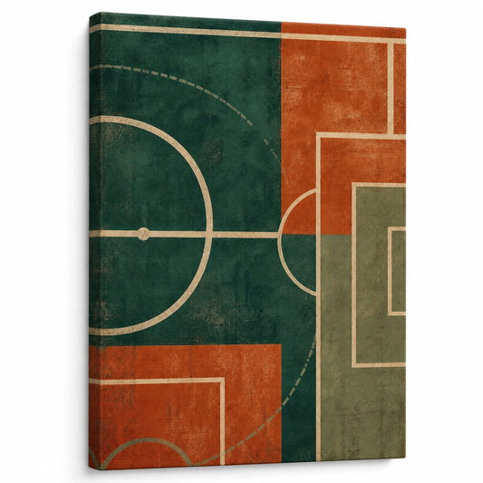 Teal Clay Pitch Geometry Modern Canvas Painting Wall Decor - modern wall decor by AUSJOJO