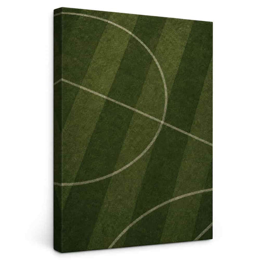Deep Olive Pitch Geometry Modern Canvas Painting Wall Decor - botanical canvas wall art by AUSJOJO