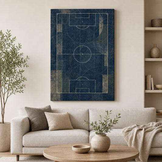 Blueprint Pitch Geometry Canvas Wall Art modern wall mockup