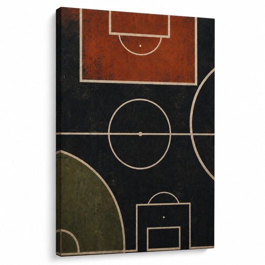 Clay Black Pitch Geometry Modern Canvas Painting Wall Decor - modern wall decor by AUSJOJO