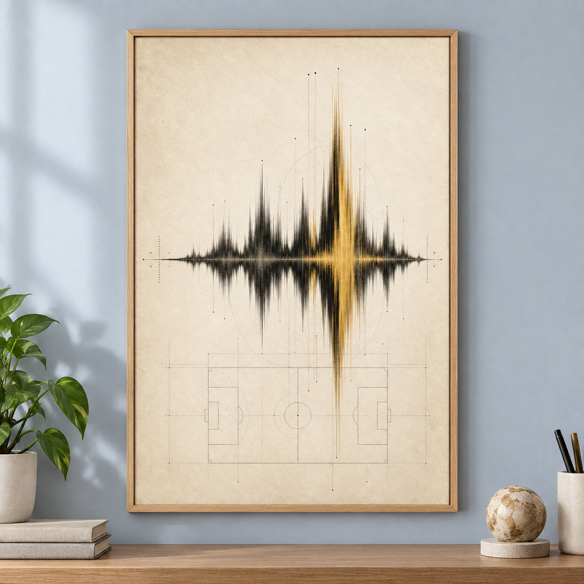 Ivory Archive Soundwave Modern Canvas Painting Wall Decor | brown_independent_close