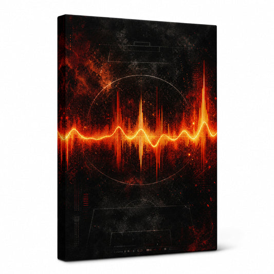 Red Orange Goal Pulse Soundwave Canvas Painting Wall Decor - canvas wall art by AUSJOJO
