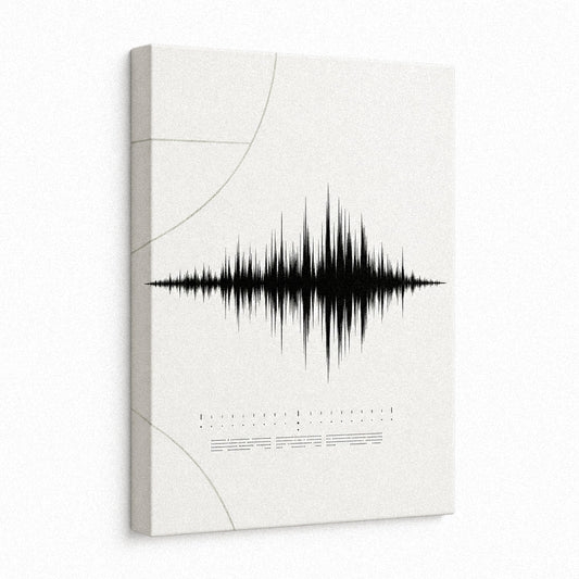 Minimal White Soundwave Modern Canvas Painting Wall Decor - abstract canvas wall art by AUSJOJO