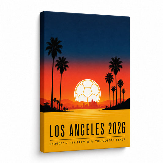 Los Angeles Golden Stage 02 Soccer Canvas Wall Art - soccer canvas wall art by AUSJOJO