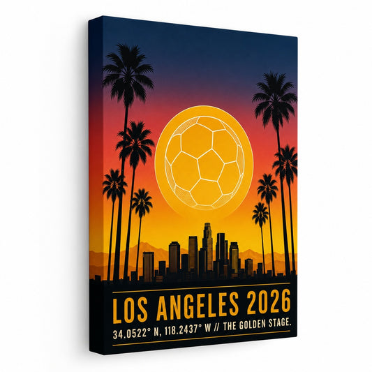 Los Angeles Golden Stage 04 Soccer Canvas Wall Art - soccer canvas wall art by AUSJOJO