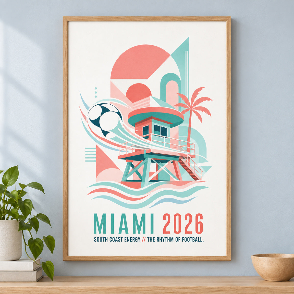Miami Coastal Soccer Canvas Wall Art 02 | brown_independent_close
