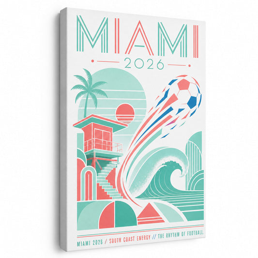 Miami Coastal Soccer Canvas Wall Art 03 - soccer canvas wall art by AUSJOJO