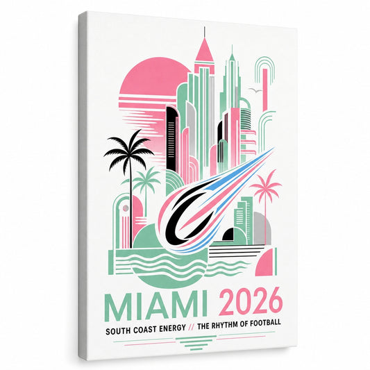Miami Coastal Soccer Canvas Wall Art 04 - soccer canvas wall art by AUSJOJO