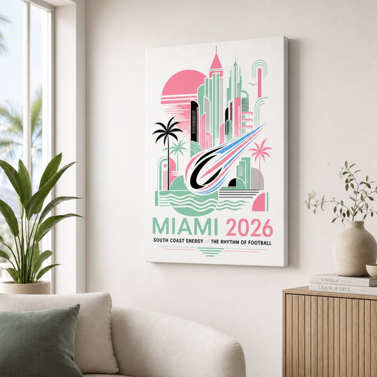 Miami Coastal Soccer Canvas Wall Art 04 canvas wall art lifestyle mockup