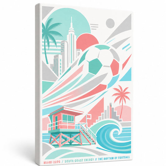 Miami Coastal Soccer Canvas Wall Art 05 - soccer canvas wall art by AUSJOJO