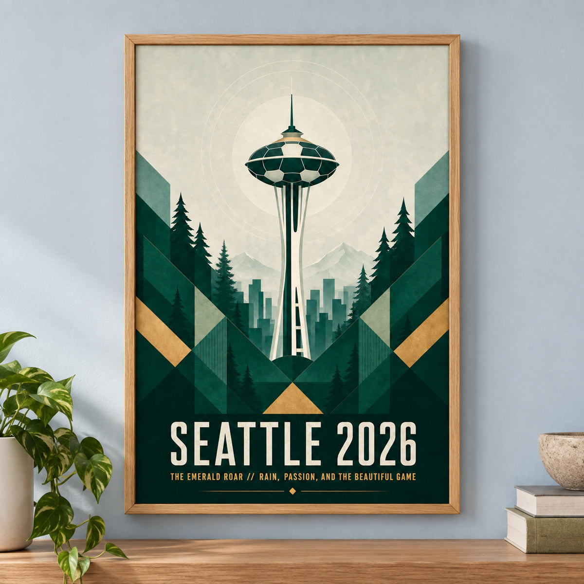 Seattle Emerald Roar 01 Soccer Canvas Wall Art | brown_independent_close
