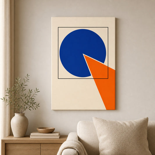 Breakthrough Circle Boundary Bauhaus Canvas Wall Art — room scene