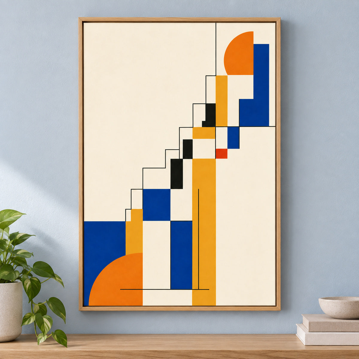 Order to Growth Stairs Bauhaus Canvas Wall Art | brown_independent_close