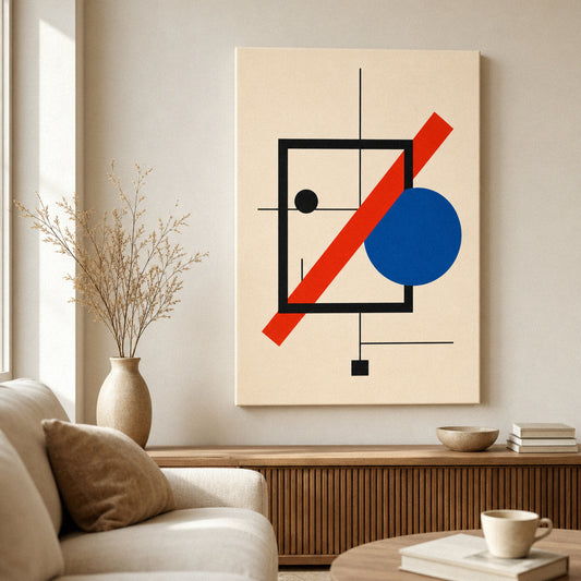 Boundary Shift Bauhaus Canvas Wall Art — room scene