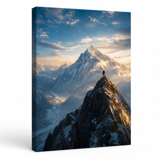 Solitary Climber Natural Metaphor Canvas Wall Art - canvas wall art by AUSJOJO