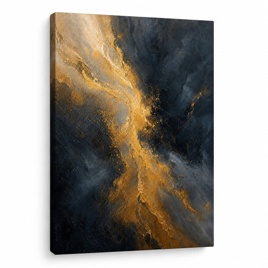 Golden Sand Current Abstract Expressionism Canvas Wall Art - modern wall decor by AUSJOJO
