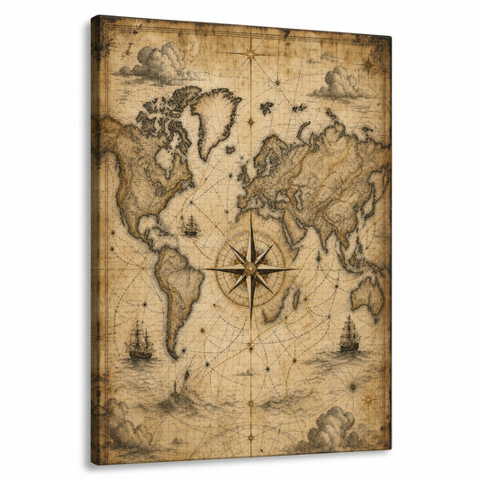 Vintage Nautical Ambition Entrepreneur Canvas Wall Art - canvas wall art by AUSJOJO