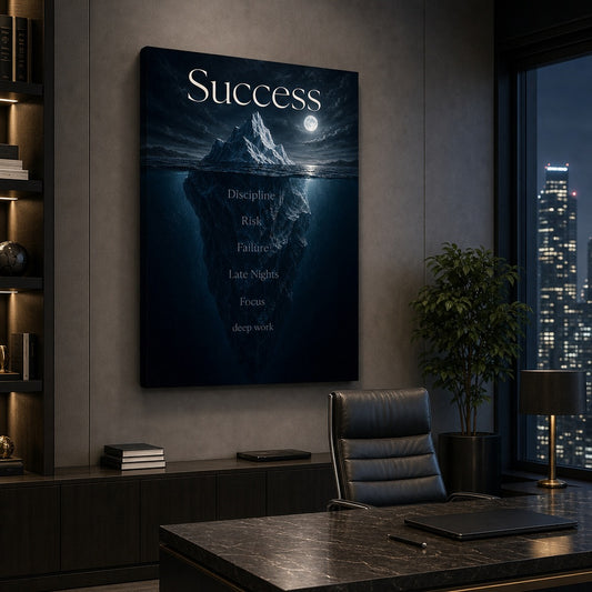 Deep Work Empire Entrepreneur Canvas Wall Art — room scene