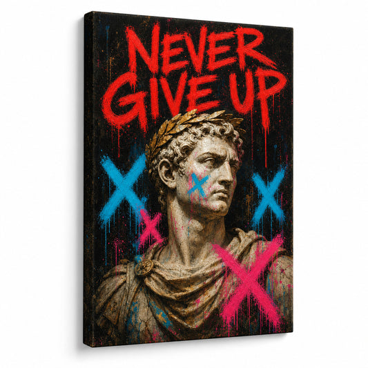 Never Give Up Marcus Urban Graffiti Oil Canvas Wall Art - canvas wall art by AUSJOJO