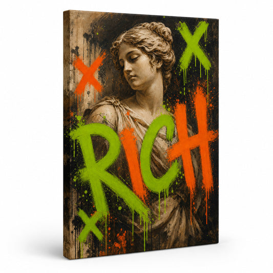 Rich Venus Pop Urban Graffiti Oil Canvas Wall Art - canvas wall art by AUSJOJO