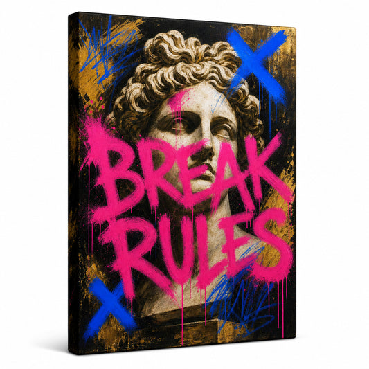 Break Rules Sculpture Urban Graffiti Oil Canvas Wall Art - canvas wall art by AUSJOJO