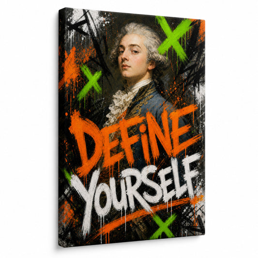 Define Yourself Aristocrat Urban Graffiti Oil Canvas Wall Art - canvas wall art by AUSJOJO