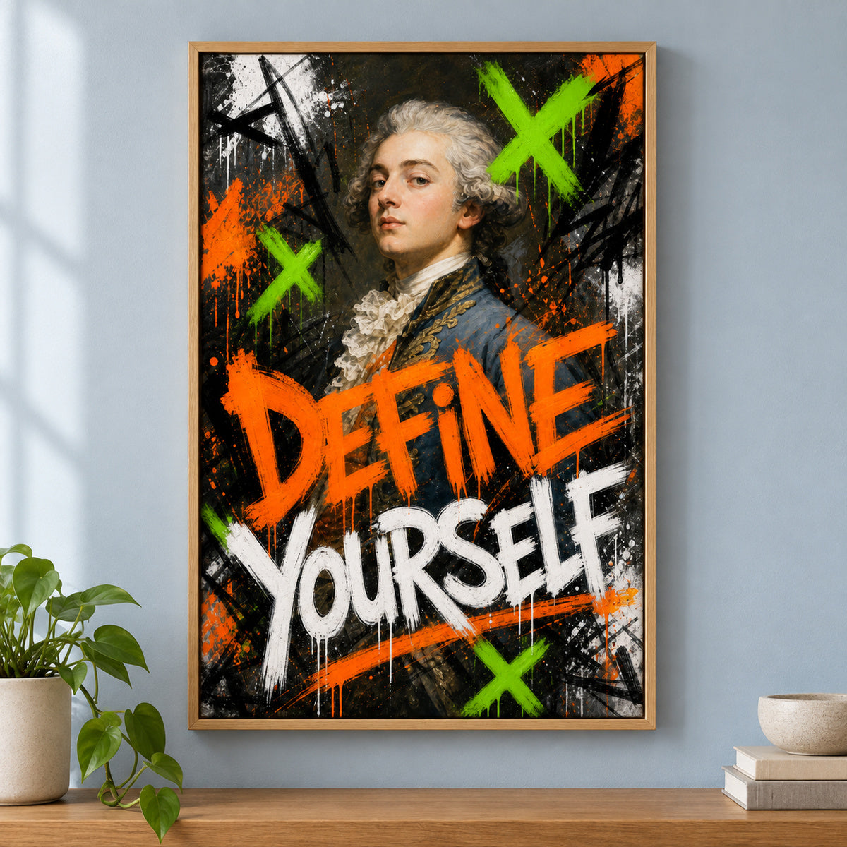 Define Yourself Aristocrat Urban Graffiti Oil Canvas Wall Art | brown_independent_close