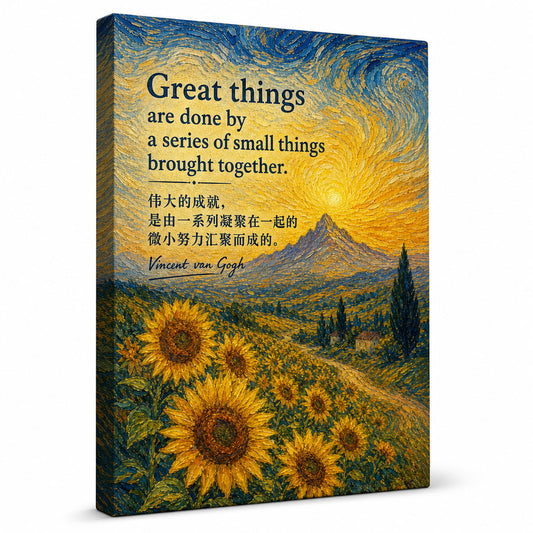 Sunflower Summit Van Gogh Tribute Canvas Wall Art - floral wall decor by AUSJOJO