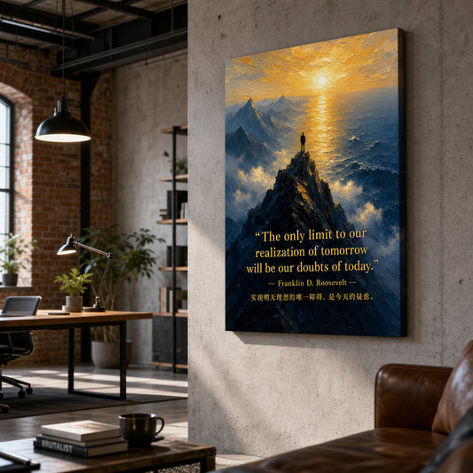 Peak Waves Combined Roosevelt Canvas Wall Art — room scene