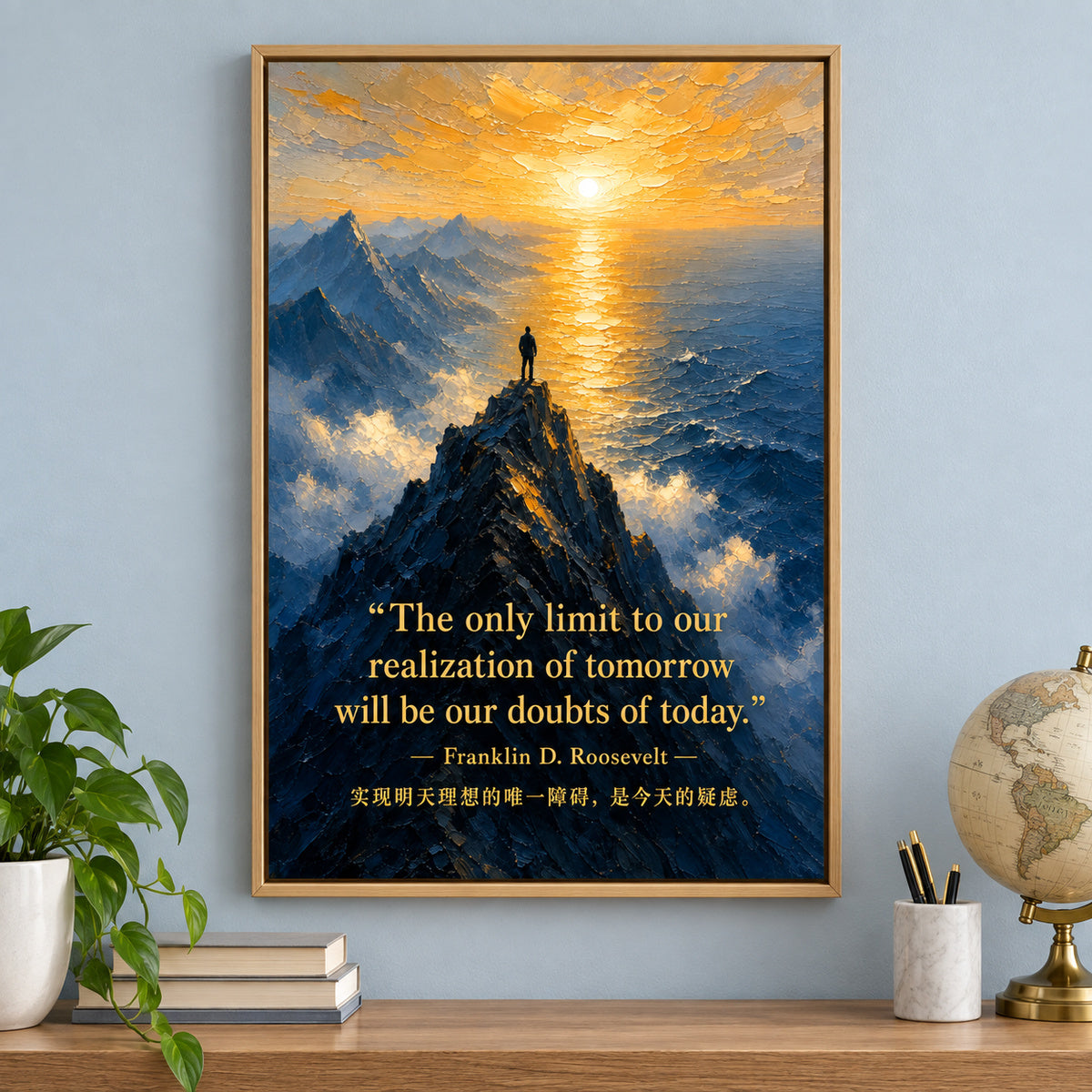 Peak Waves Combined Roosevelt Canvas Wall Art | brown_independent_close