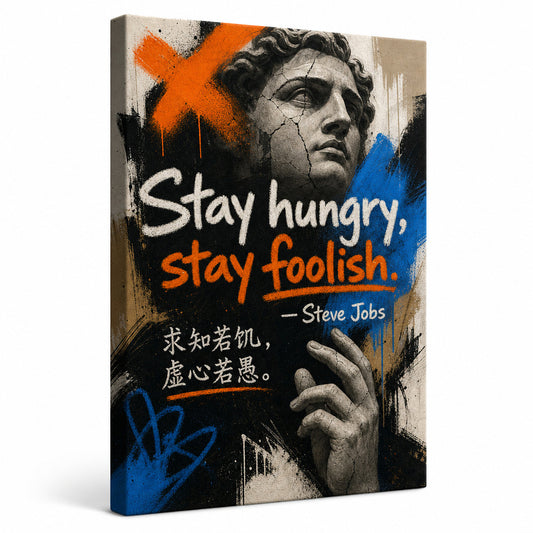Graffiti Sculpture Jobs Focus Action Canvas Wall Art - canvas wall art by AUSJOJO