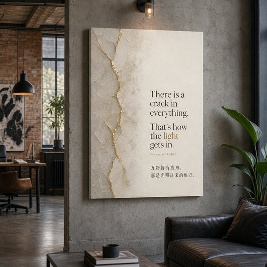 Minimal Gallery Split Layout Leonard Cohen Canvas Wall Art — room scene