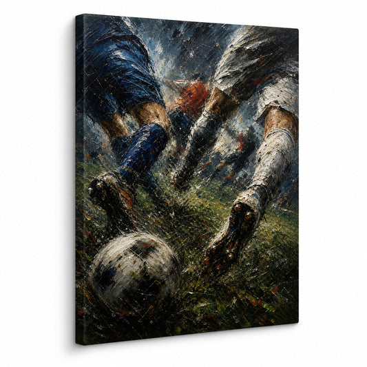 Final Whistle Abstract Football Motion Oil Painting Canvas Wall Art - soccer canvas wall art by AUSJOJO