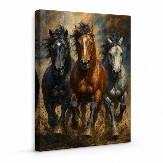 Wild Horse Muscle Mane Motion Oil Painting Canvas Wall Art - canvas wall art by AUSJOJO