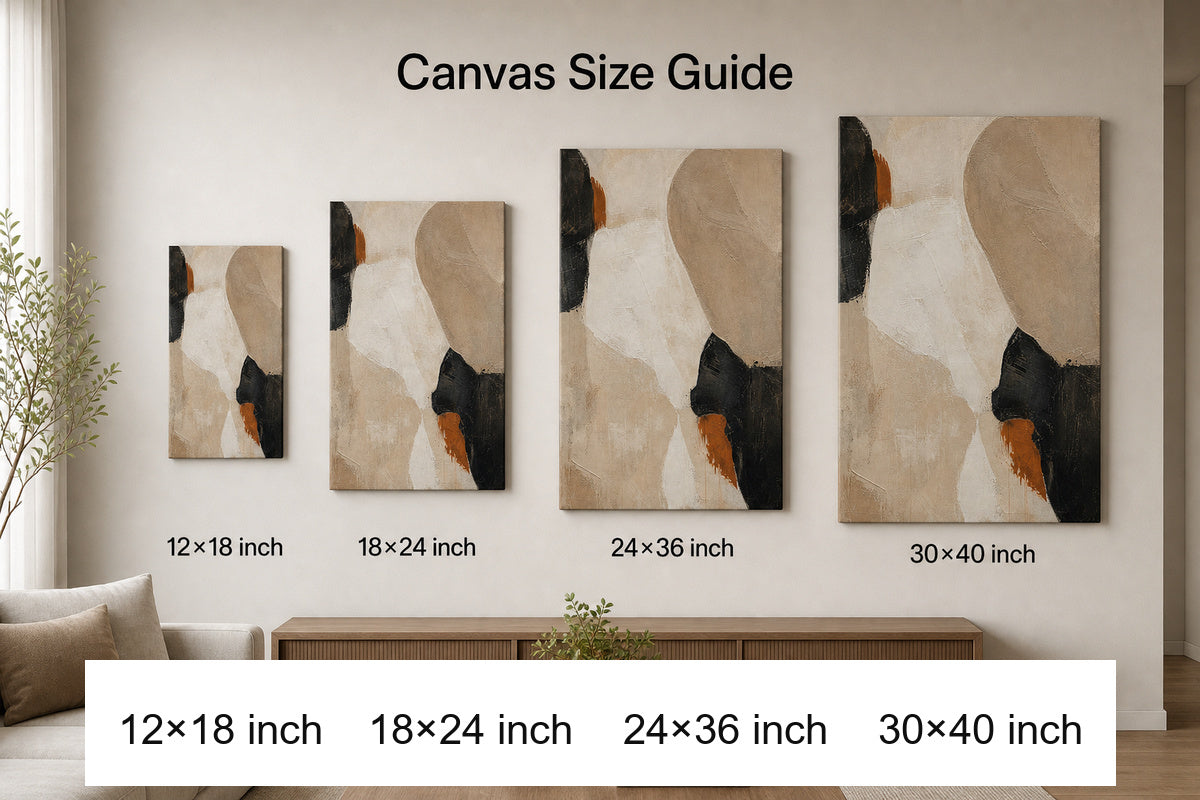 Neutral Abstract Layered Stone Blocks Canvas Wall Art - 08_size_comparison