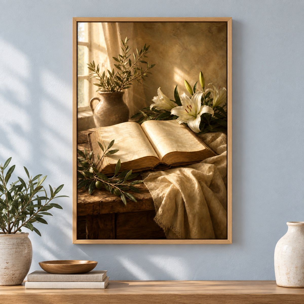 Bible Garden Still Life Canvas Wall Art | brown_independent_close