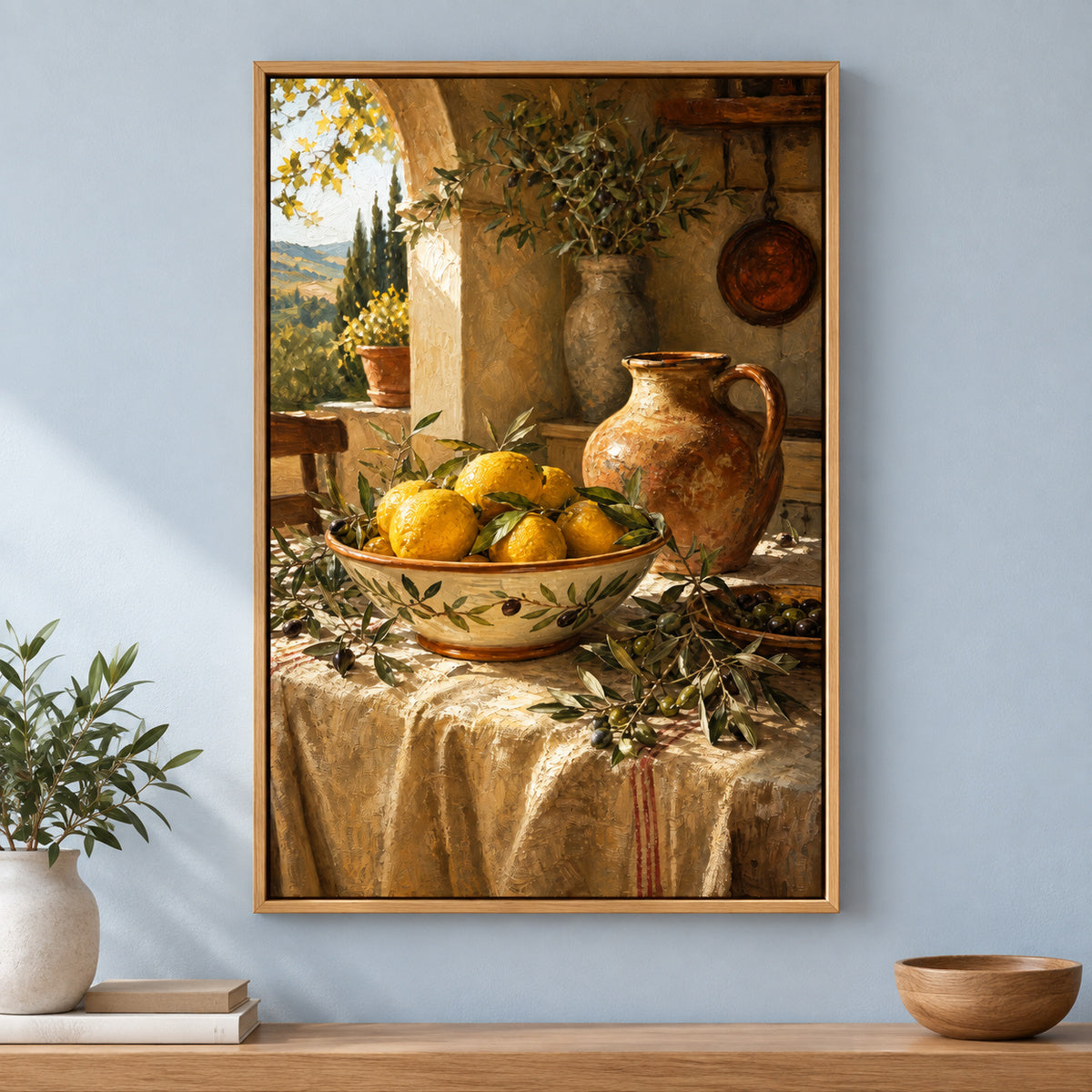 Tuscan Lemon Olive Kitchen Canvas Wall Art | brown_independent_close