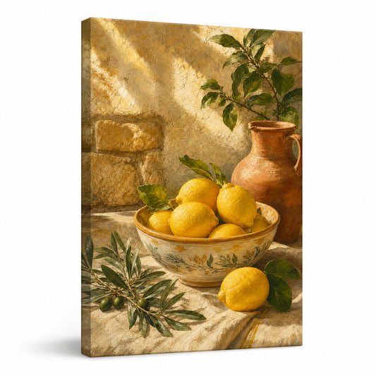 Tuscan Lemon Kitchen Canvas Wall Art - farmhouse wall decor by AUSJOJO