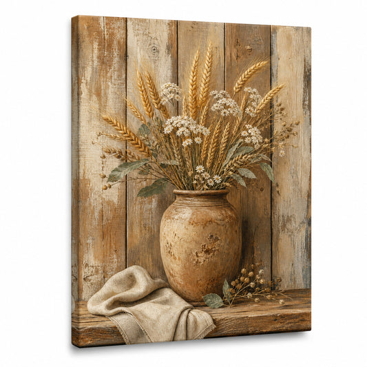 Rustic Wood Farmhouse Canvas Wall Art - farmhouse wall decor by AUSJOJO