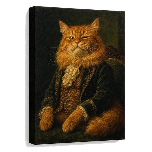 Funny Cat Aristocrat Canvas Wall Art - animal wall art by AUSJOJO