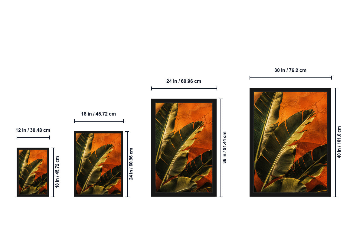 Orange Wall Tropical Leaves Canvas Wall Art — canvas wall art product view, image 8