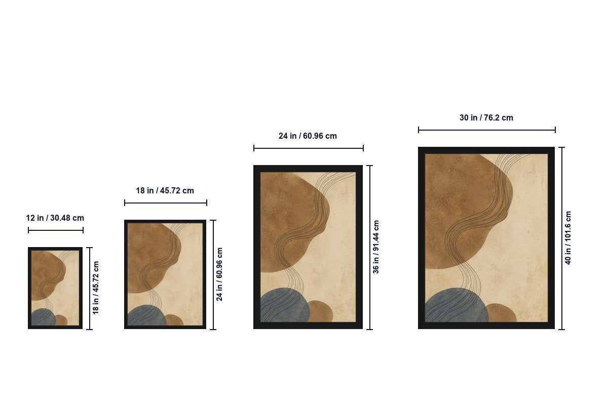 Beige Brown Contour Flow Abstract Canvas Wall Art — canvas wall art product view, image 8