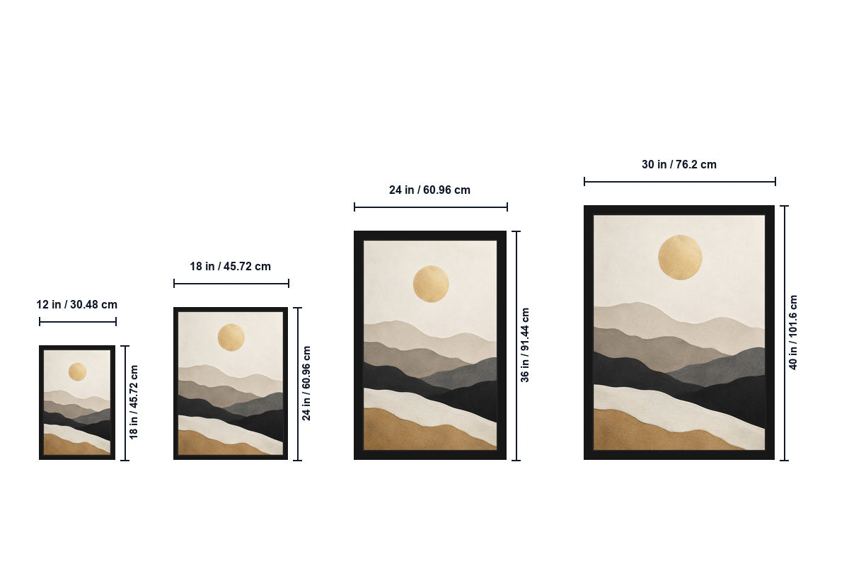 Golden Sun Layered Paper Mountains Canvas Wall Art — canvas wall art product view, image 8