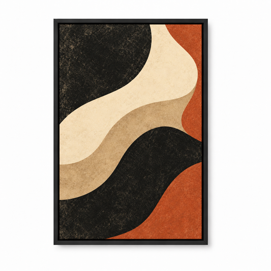 Black Ivory Terracotta Organic Waves — Black Frame finish product view | AUSJOJO