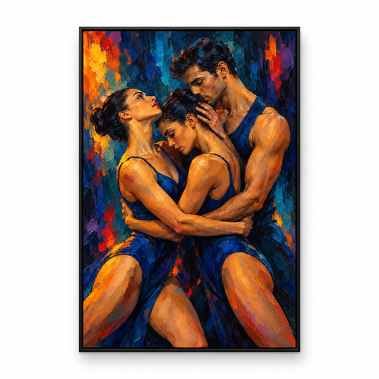 Three Dancers in Blue — Black Frame finish product view | AUSJOJO