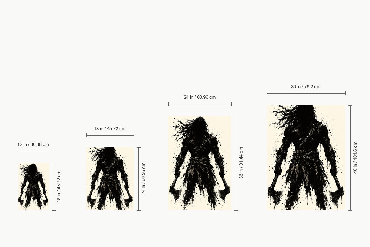 Two Axe Ink Warrior — size comparison guide | AUSJOJO