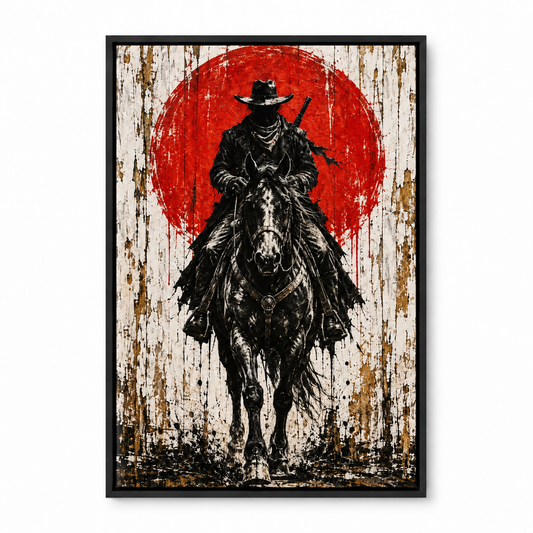 Red Sun Lone Rider — Black Frame finish product view | AUSJOJO
