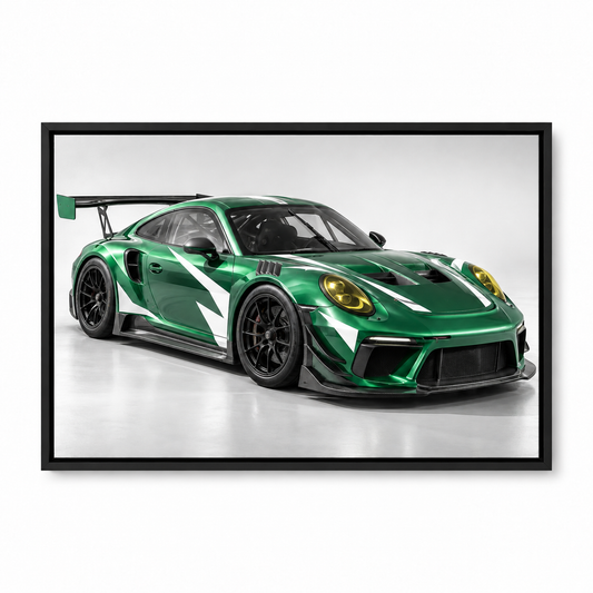 Green GT Oblique Studio Landscape — Black Frame finish product view | AUSJOJO